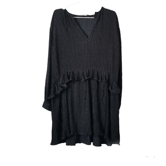 Zara Mini Ruffle Black Polka Dot Dress size XS - Picture 4 of 12